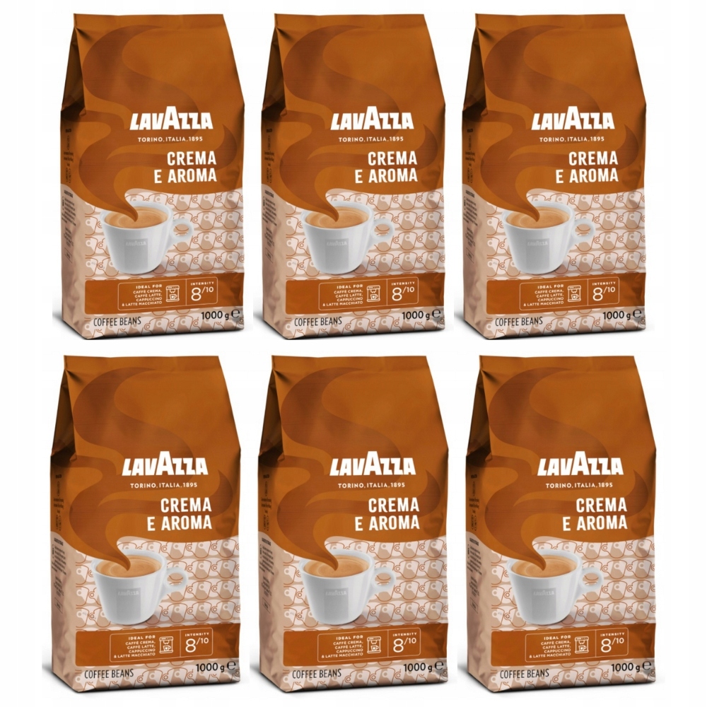 Levně Káva zrnková Lavazza Crema E Aroma 1 kg x 6 káva směs 6 kg