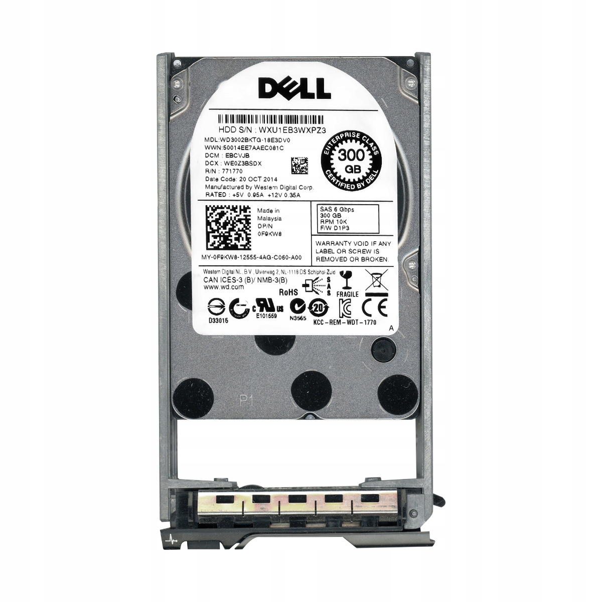 Dell 0F9KW8 300GB SAS-2 10K 32MB 2.5'' WD3002BKTG