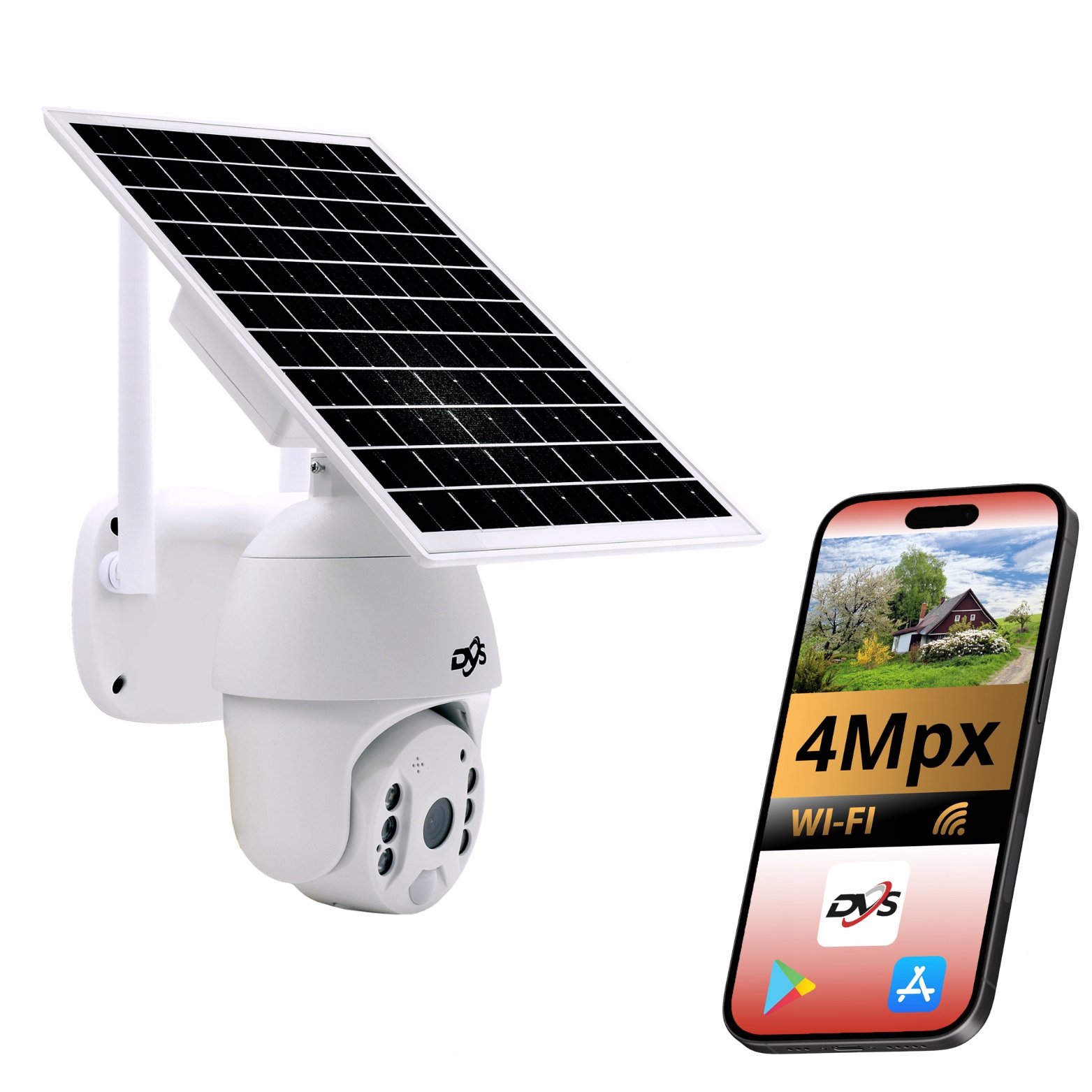 Vonkajšia Otočná Wifi Kamera S Solárnym Panelom A 4MPX Batériou S Audio