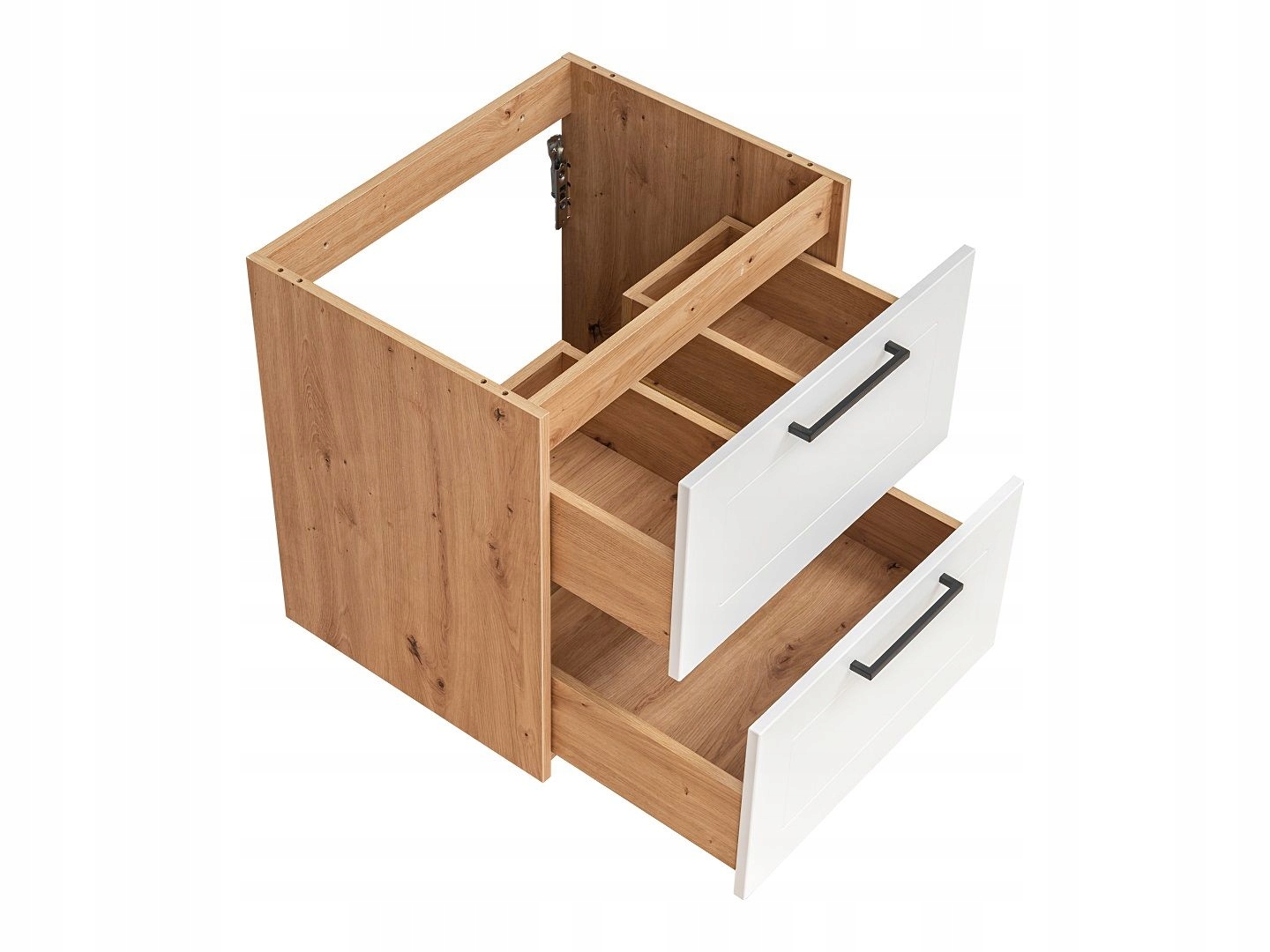 SZAFKA Z UMYWALKĄ 60CM MADERA DĄB ARTISAN WHITE Kolor frontów biały