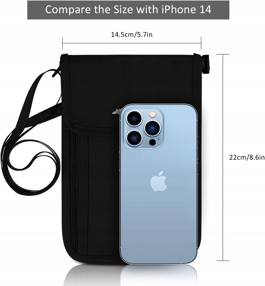 TORBA PODRÓŻNA NA SZYJĘ BLOKADA RFID SASZETKA NA DOKUMENTY ANTYKRADZIEŻOWA Marka inna