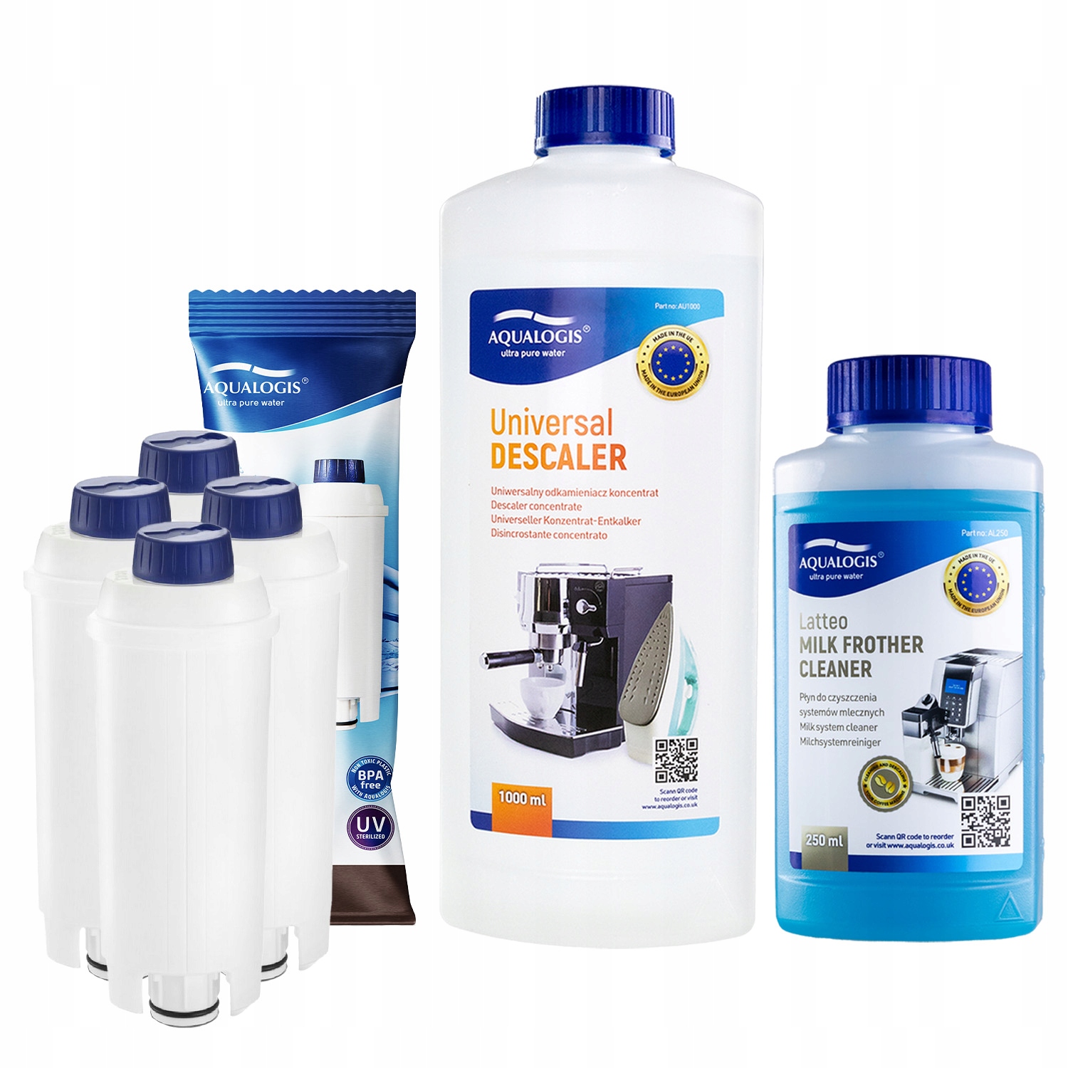 4x Filtr do kávovaru Delonghi AL-S002 UniDec 1L Tekutina 250 ml