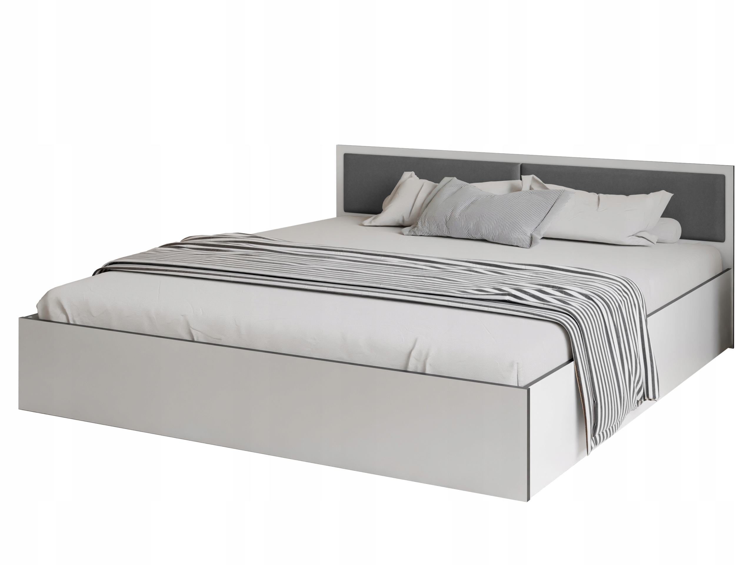 Postel Dior Costa 160 bílá 1 x dvojitý panel v šedé barvě