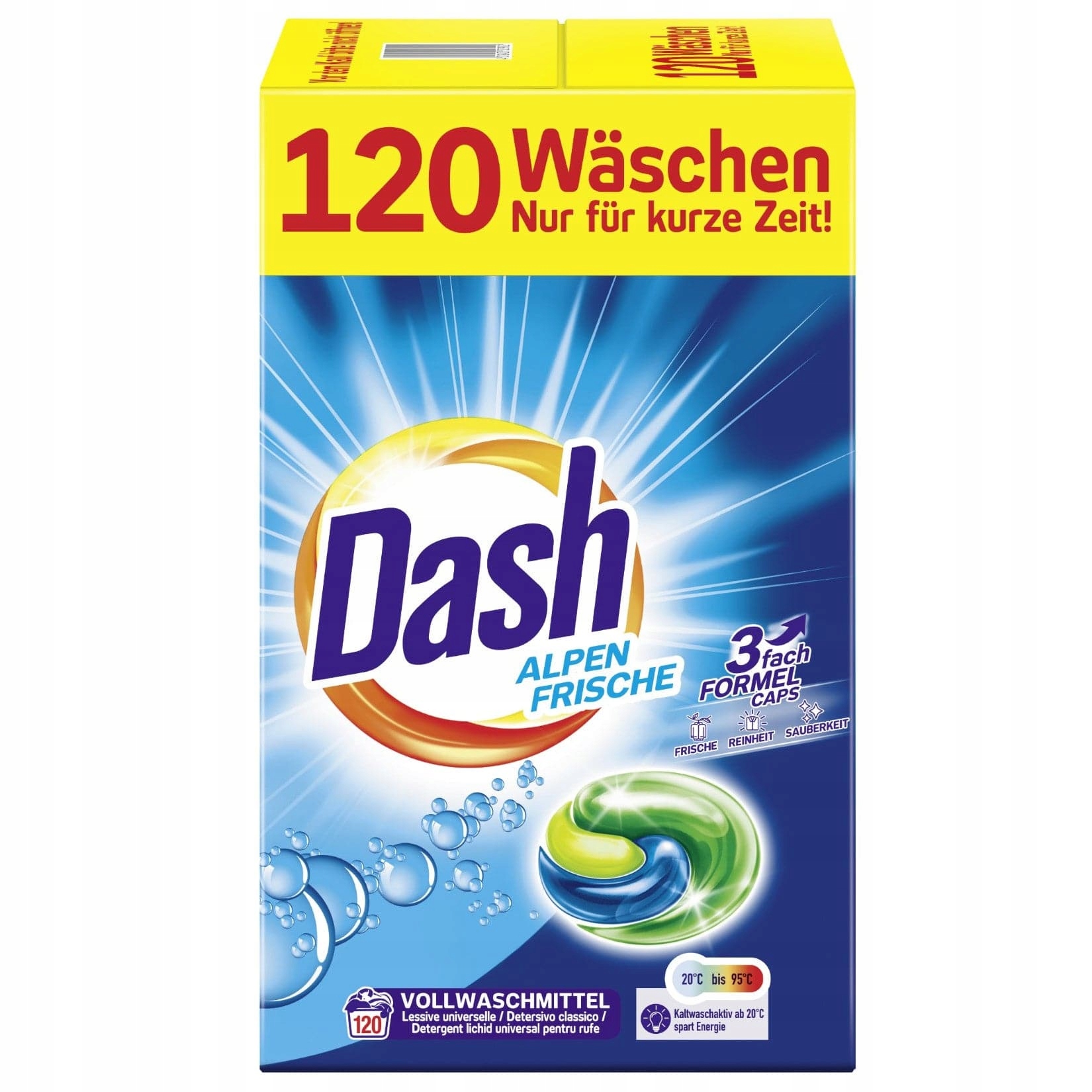 Kapsle na praní Dash Alpen Frische univerzální 120 Ks