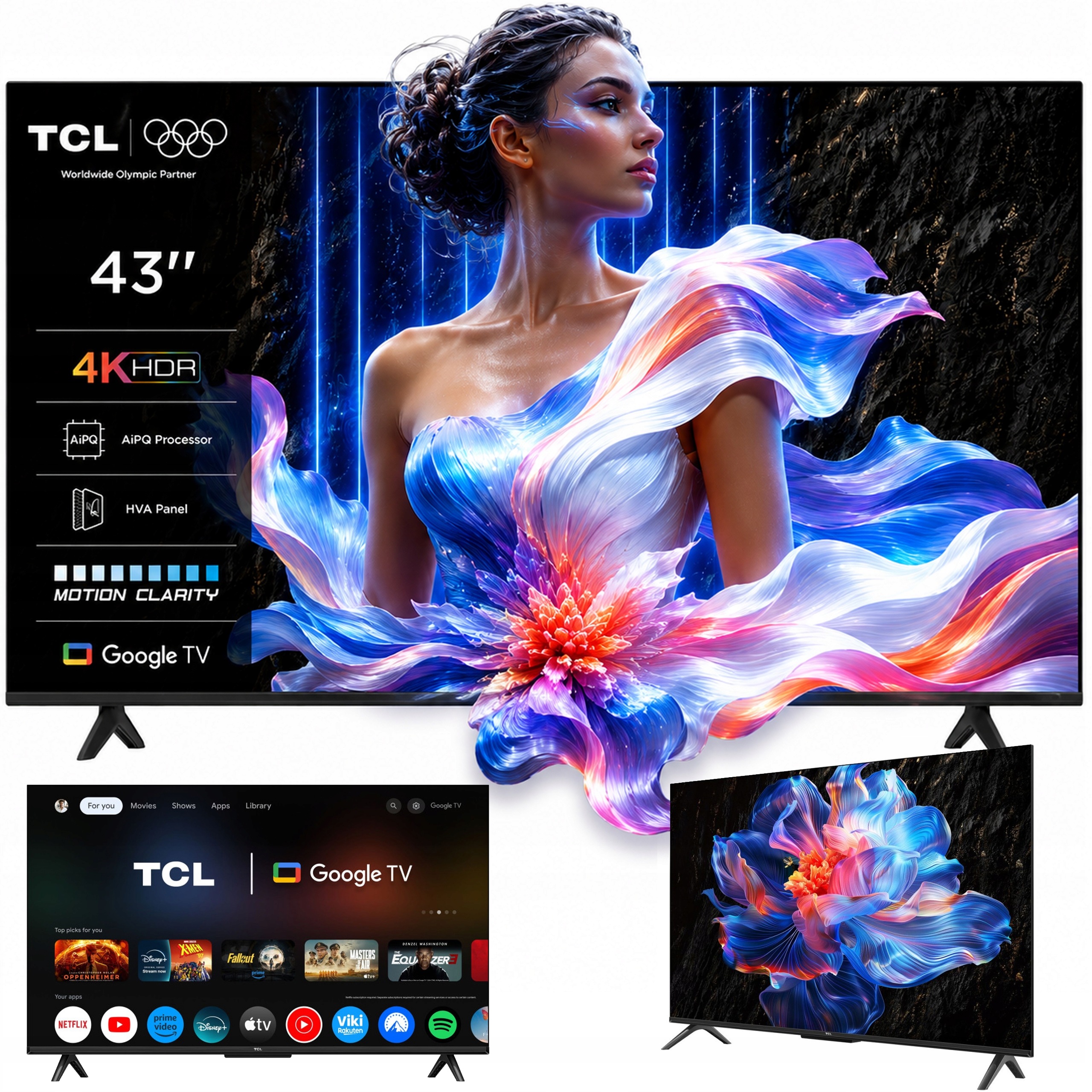 TCL 43V6C 43" LED 4K Google TV Dolby Vision Dolby Atmos HDMI 2.1 DVB-T2
