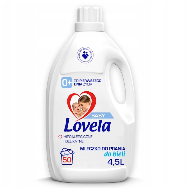 Tekutý prací prostředek na bílé prádlo Lovela Baby Mléko pro děti 50 praní 4,5 l