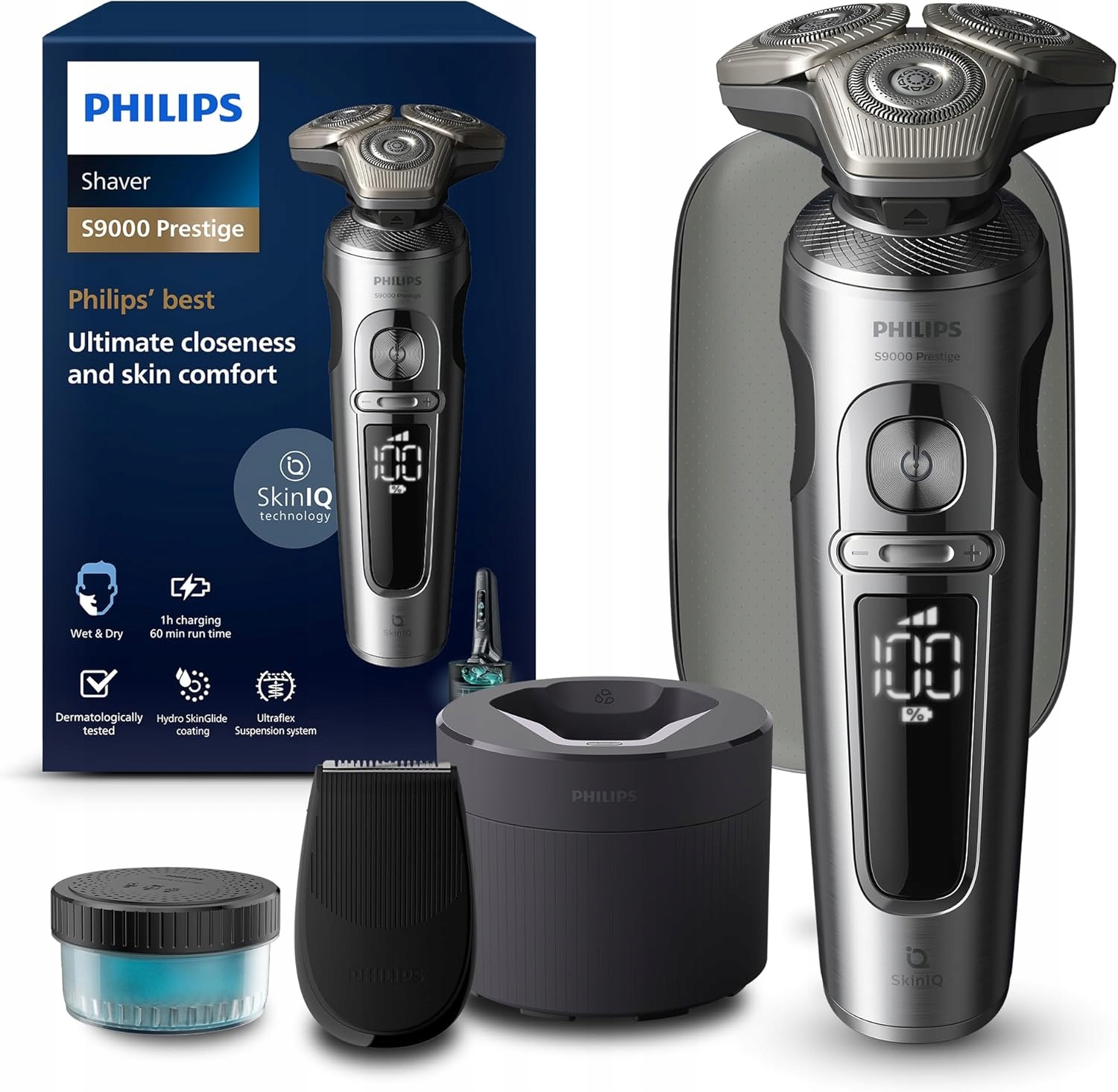 Golarka bezprzewodowa Philips Prestige SP9841/32 Stacja +Trymer +Etui