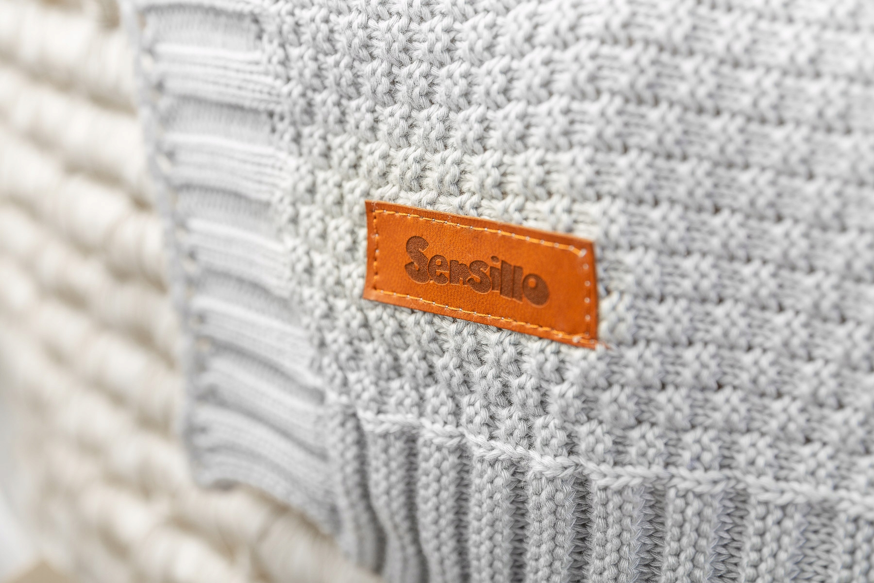 Kocyk z kapturkiem Sensillo 85 x 90cm Szary Długość 90 cm