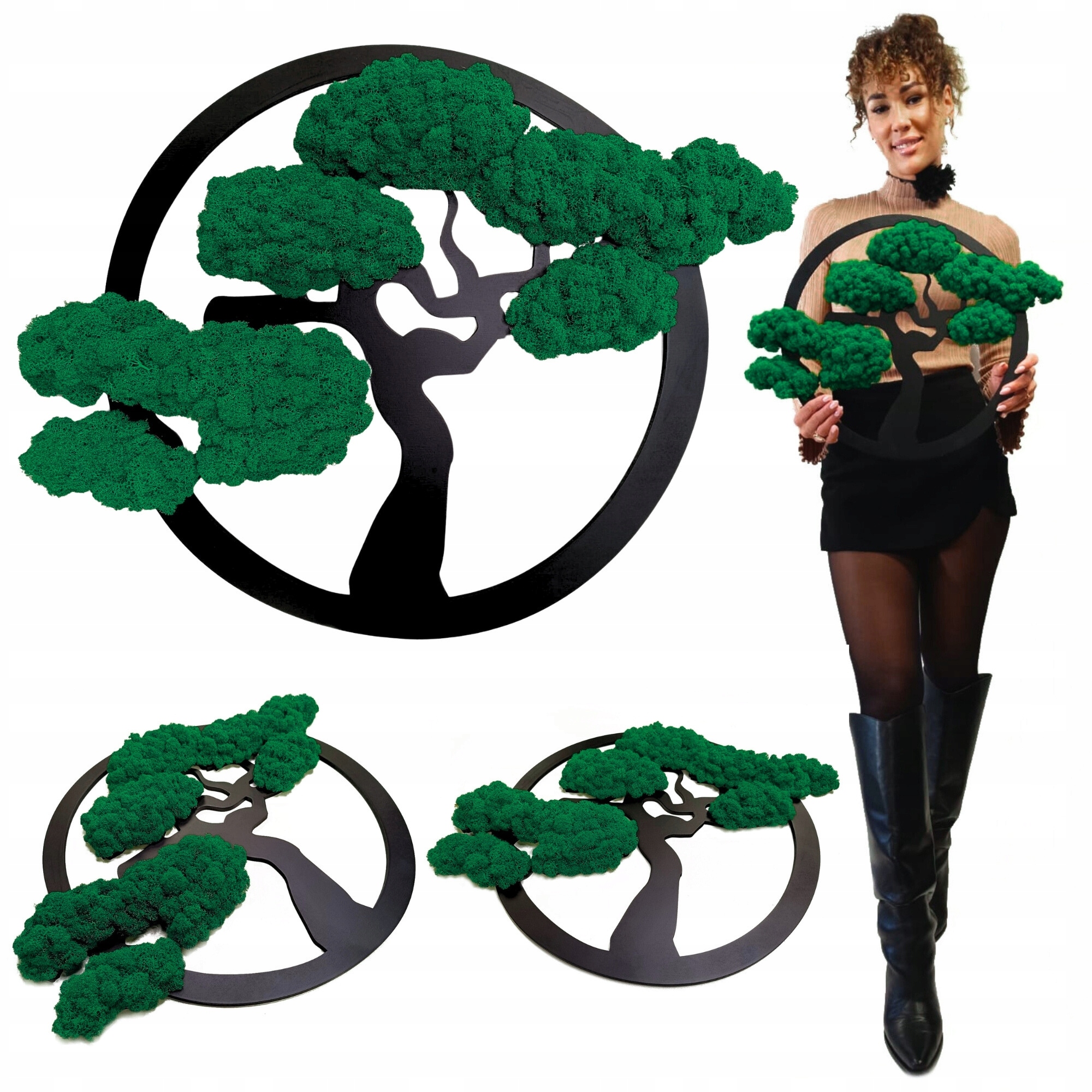 Obraz Severský Lišajník Strom Bonsai Obraz Z Machu Stromček Na Darček 53 cm