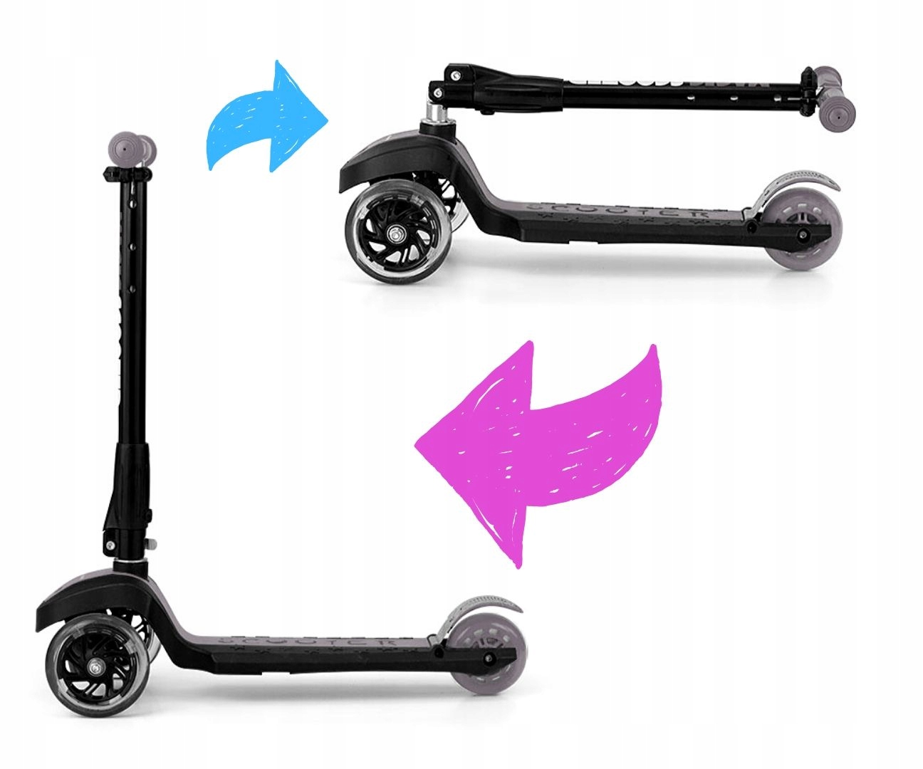 Milly Mally Hulajnoga Scooter Magic Green Rozmiar ramy większa