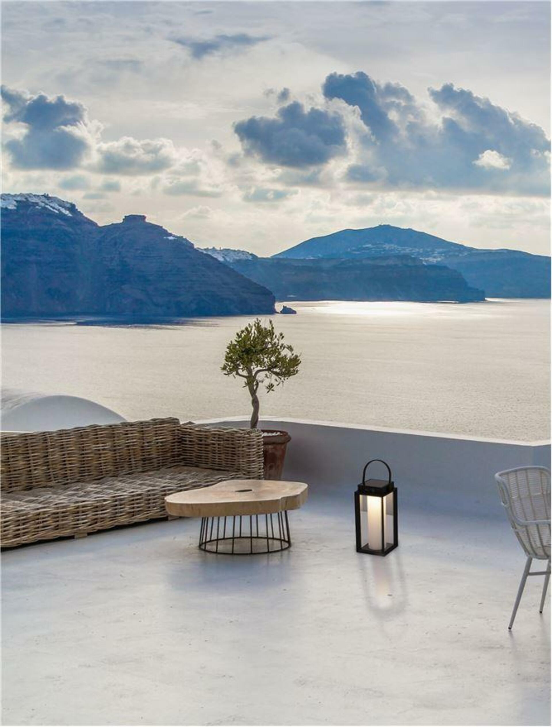 Nova Luce vonkajšia stolná lampa Verhaal čierny hliník a číre sklo Led 2W 300