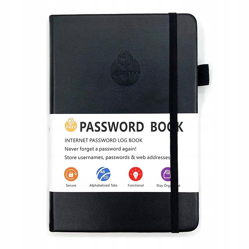 Organizer do haseł notes hasłownik notatnik dla administratora CZARNY
