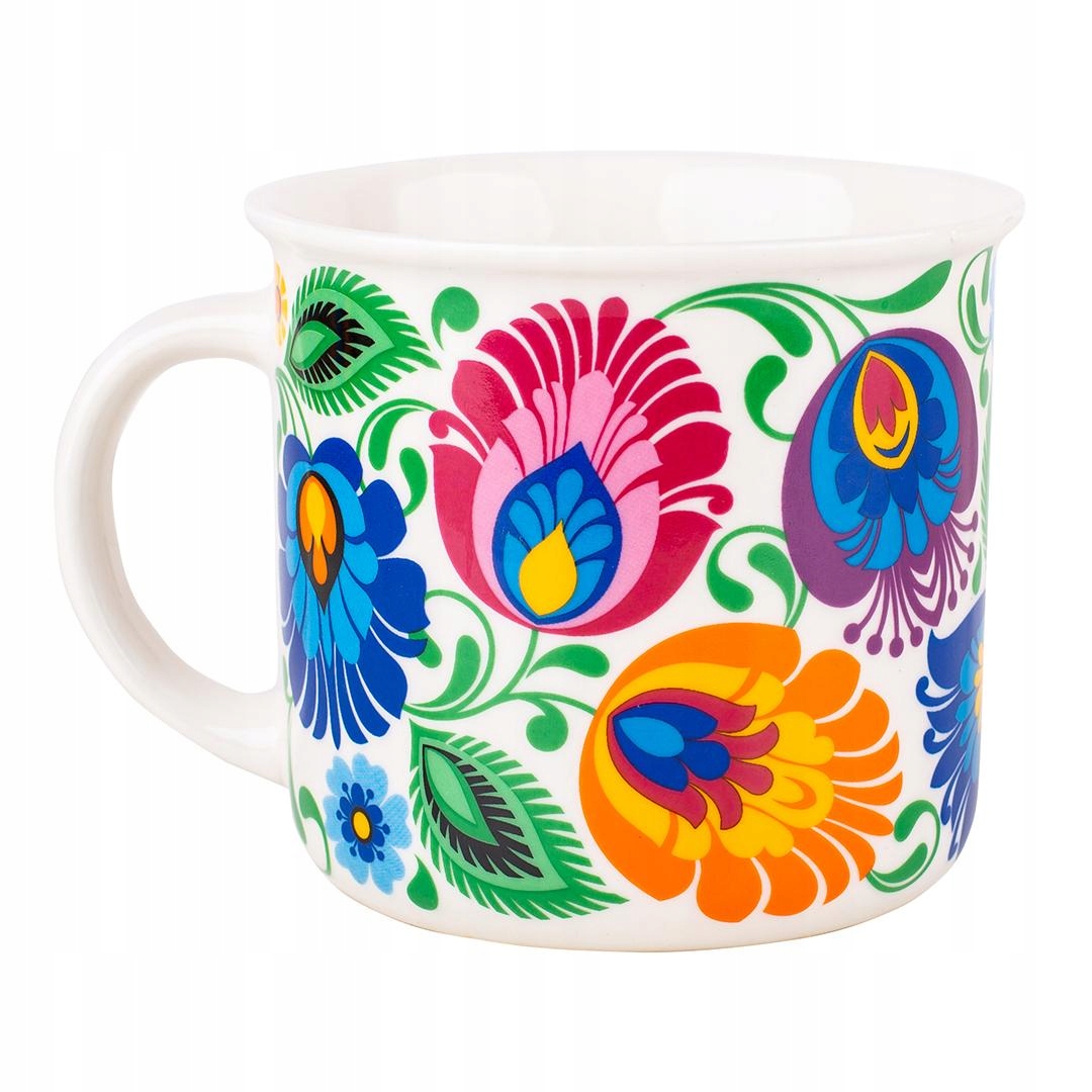 

Kubek Folk 380 ML Łowickie Biały