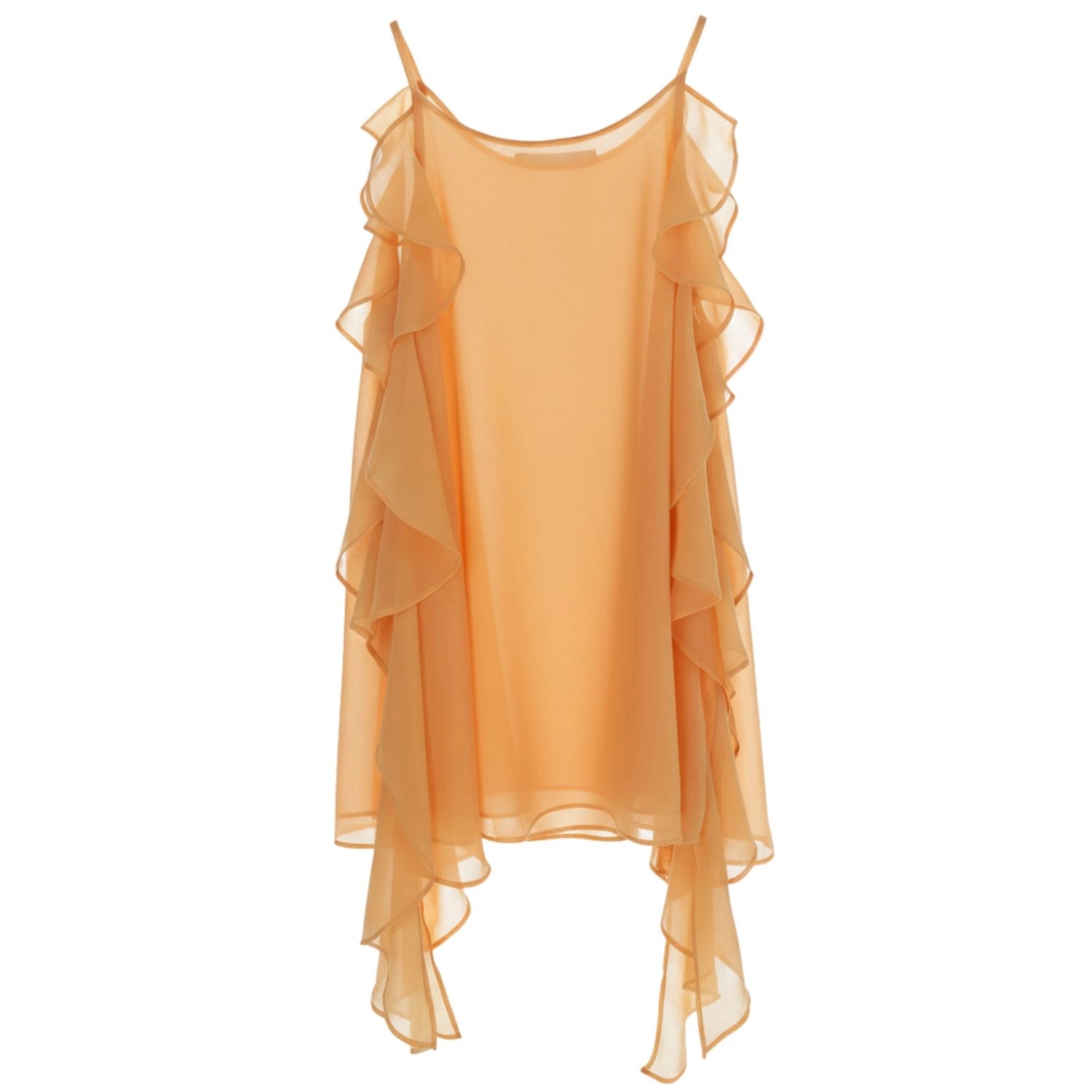 Dámská halenka Guess na ramínkách, oranžová, s volánky, vzdušná, vel. M