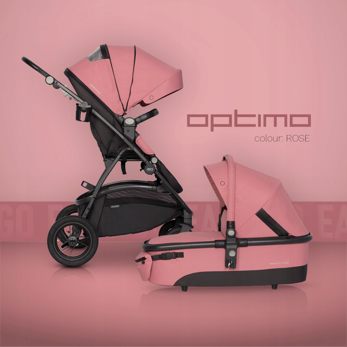 Wózek dla dzieci 2w1 Optimo ADAPTERY ROSE ZESTAW Marka Easy Go