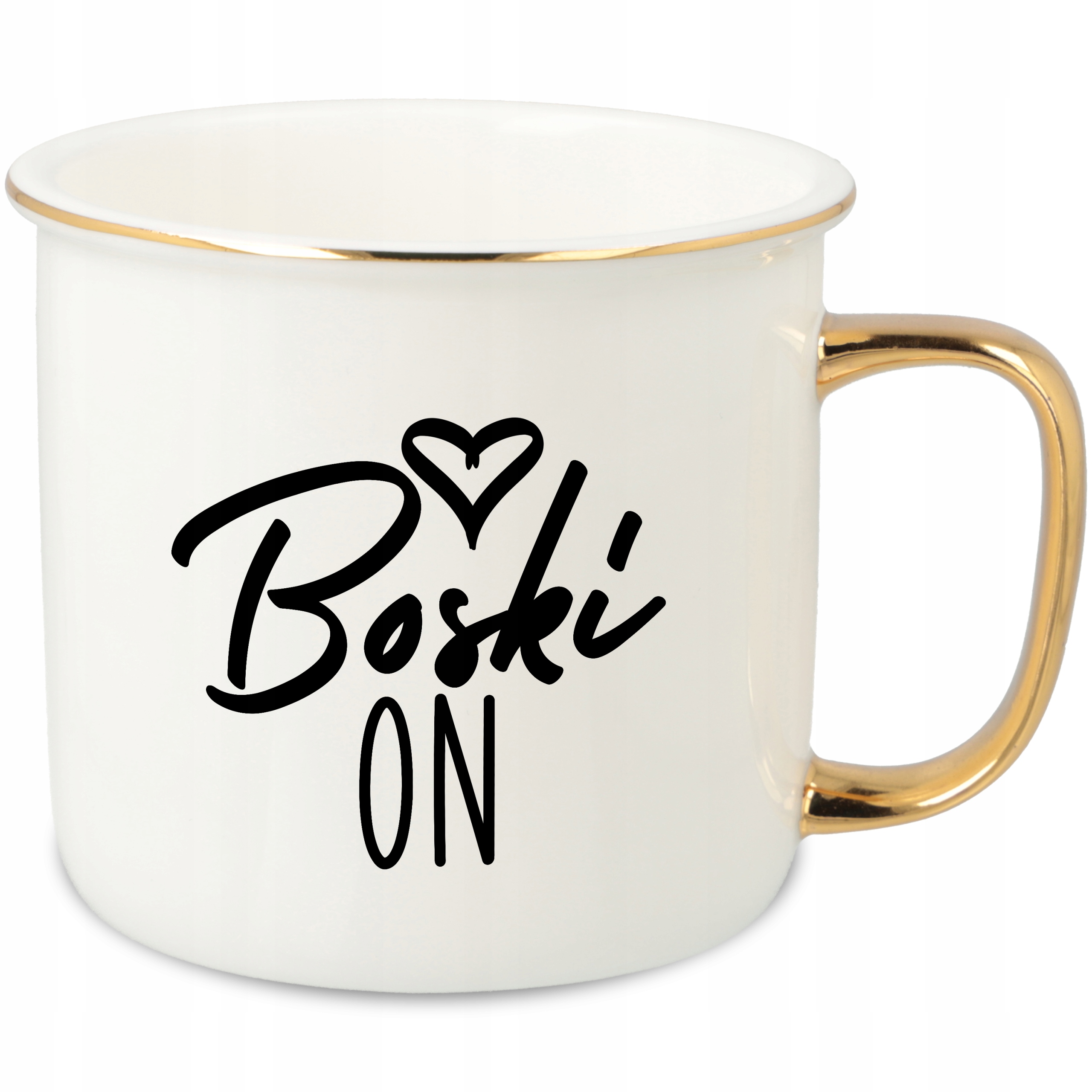 Hrnek Ucho Forma Zlatý Porcelánový Retro 280ML Dárek Pro Božské Vzory