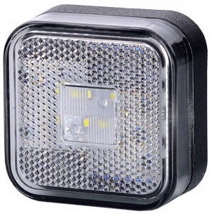 

Lampa Obrysowa Kwadratowa Z Odblaskiem Biala