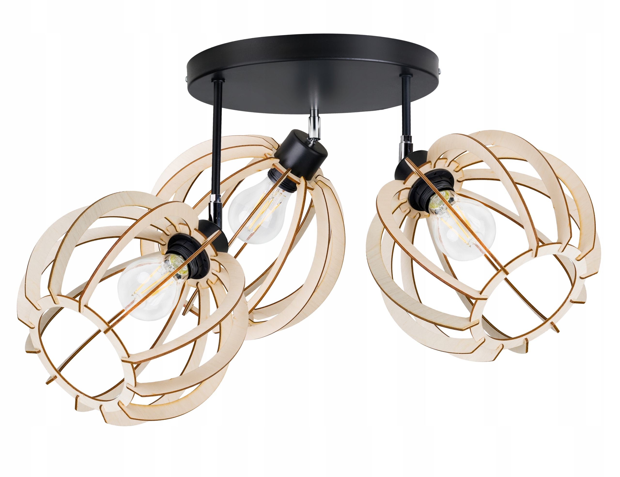 Lampa stropní svítidlo pohyblivý stropní lustr Kula Dřevo
