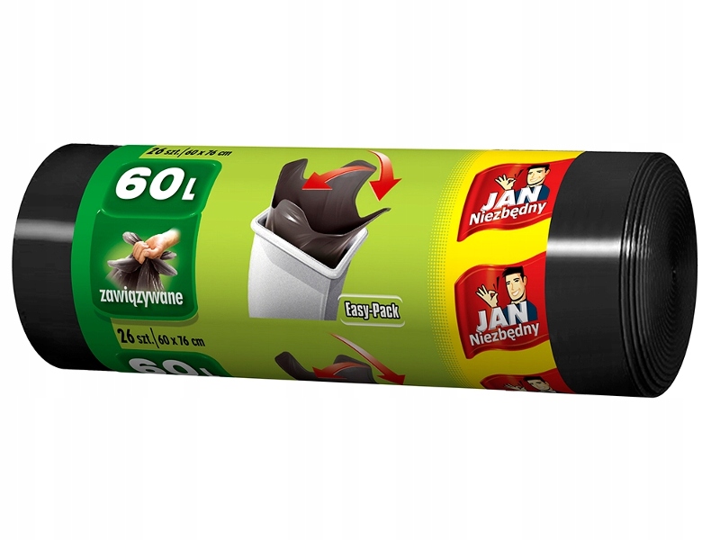 

Jan Niezbędny Worki Easy-pack Czarne 60L 26 Sztuk