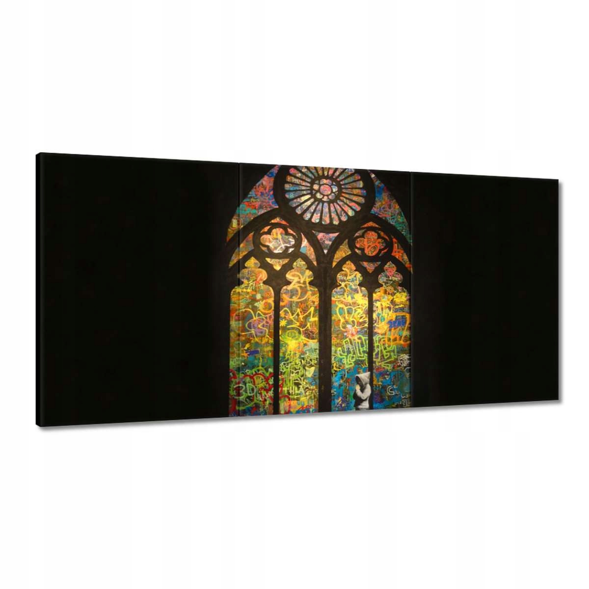 Obrazy 120x60 Banksy Vitráž Kostel