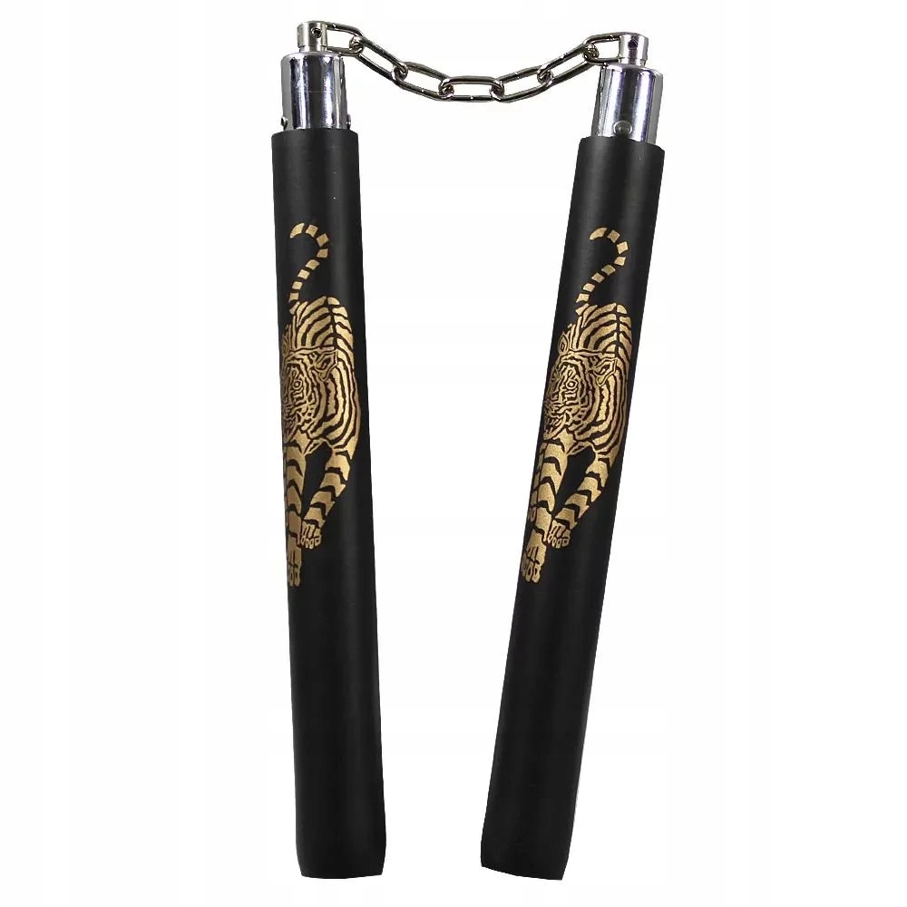 Nunchaku (nunczaku nunczako) piankowe treningowe Tygrys na łańcuchu