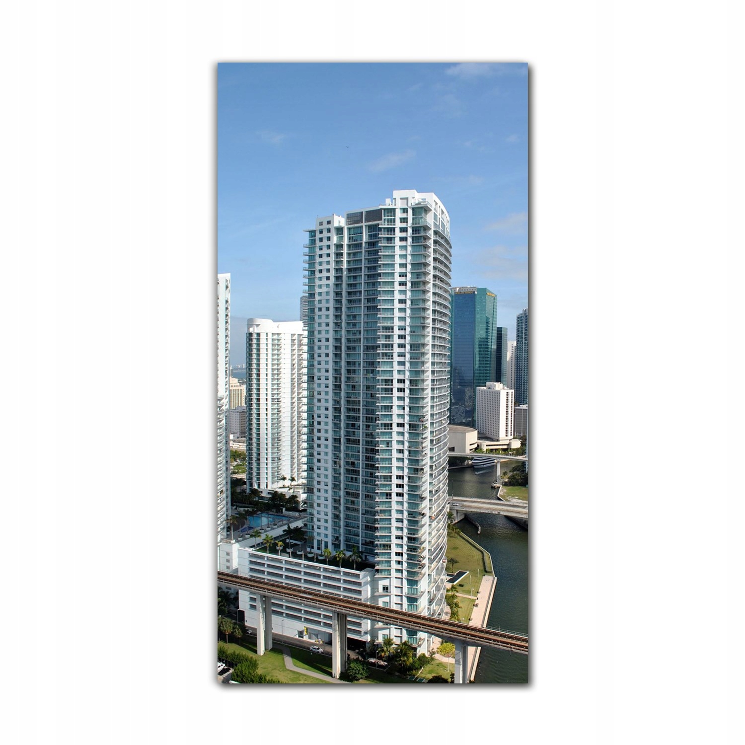 

Foto-obraz szklany do salonu 70x140 Wieżowce Miami
