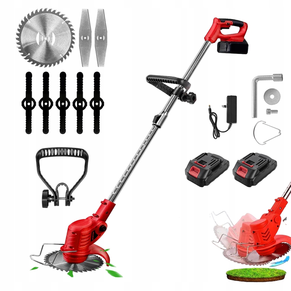 Elektrická Aku Strunová Sekačka, Vyžínač 650 W Se 3 Typy Čepelí 18000 Rpm