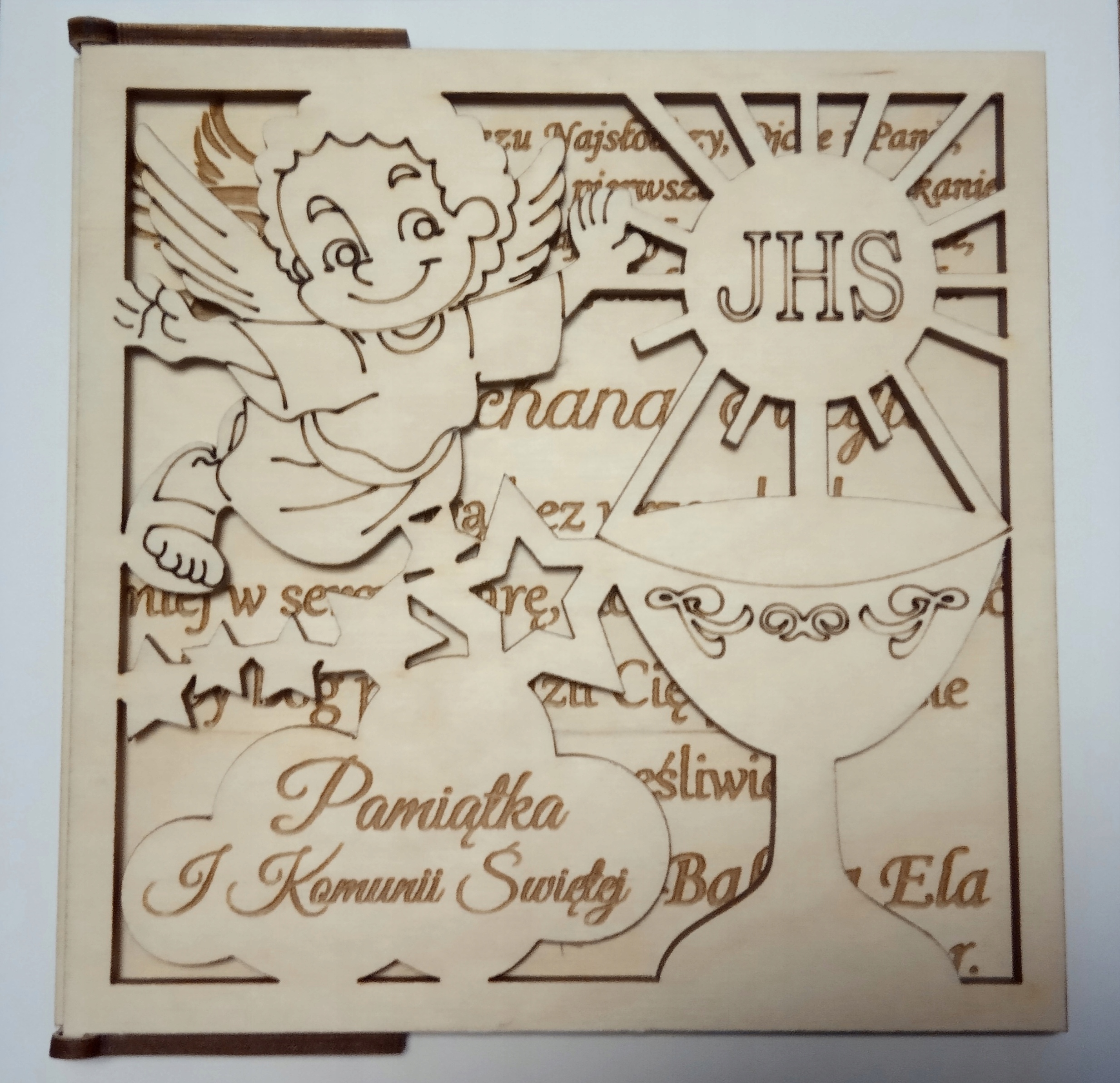 GRAWEROWANA KARTKA PAMIĄTKA I KOMUNIA ŚWIĘTA