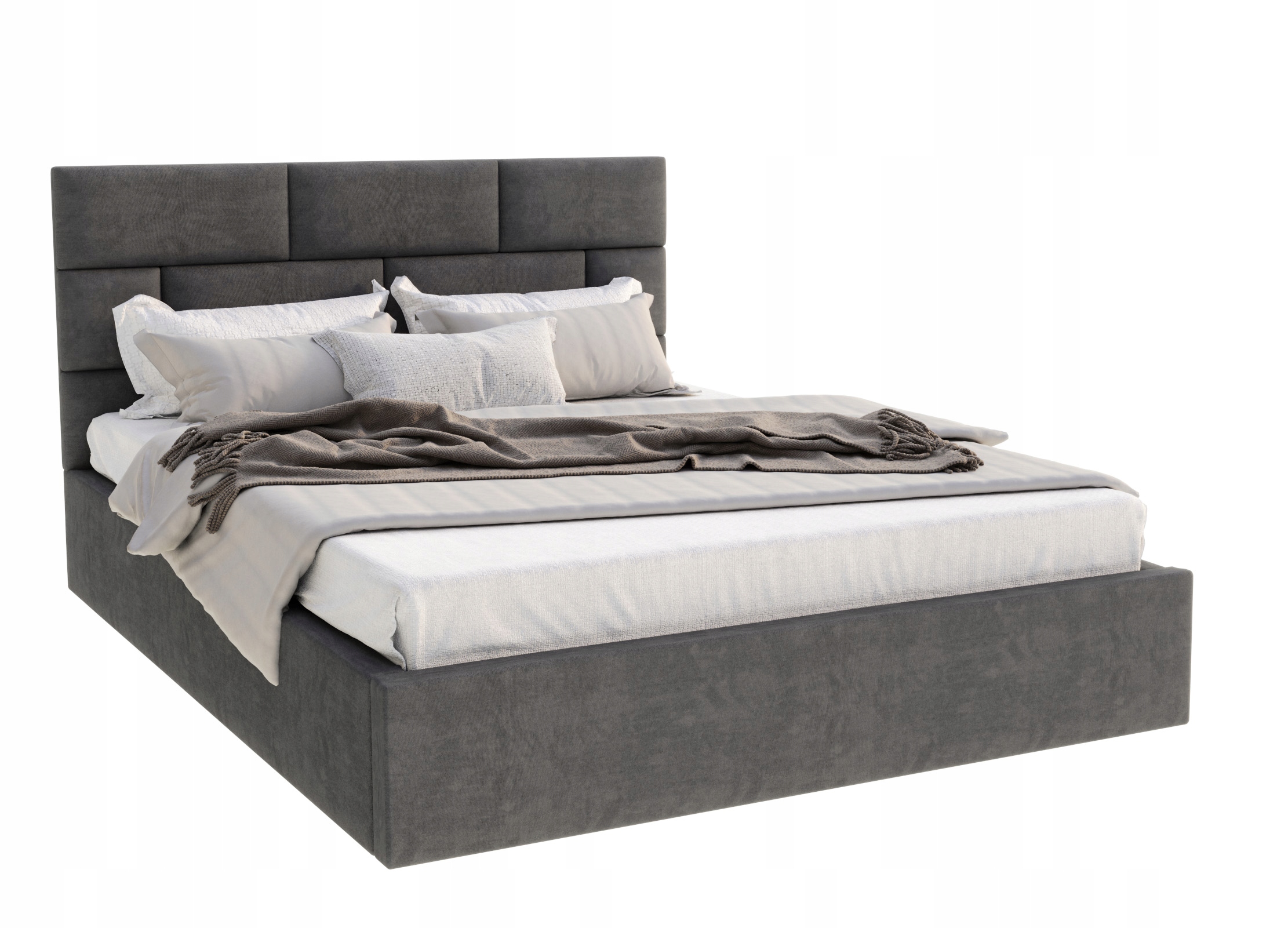 Lůžko 160x200 čalouněné kovová konstrukce Pasadena s úložným prostorem