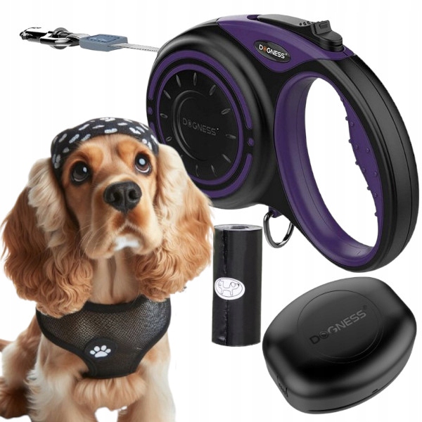 Vodítko Pro Psa automatická Svinovací páska nádoba Dogness 4 m do 20 kg M