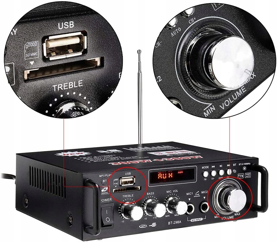 WZMACNIACZ DO KOLUMN GŁOŚNIKÓW BLUETOOTH RADIO FM Kod producenta SV0837BKEULH