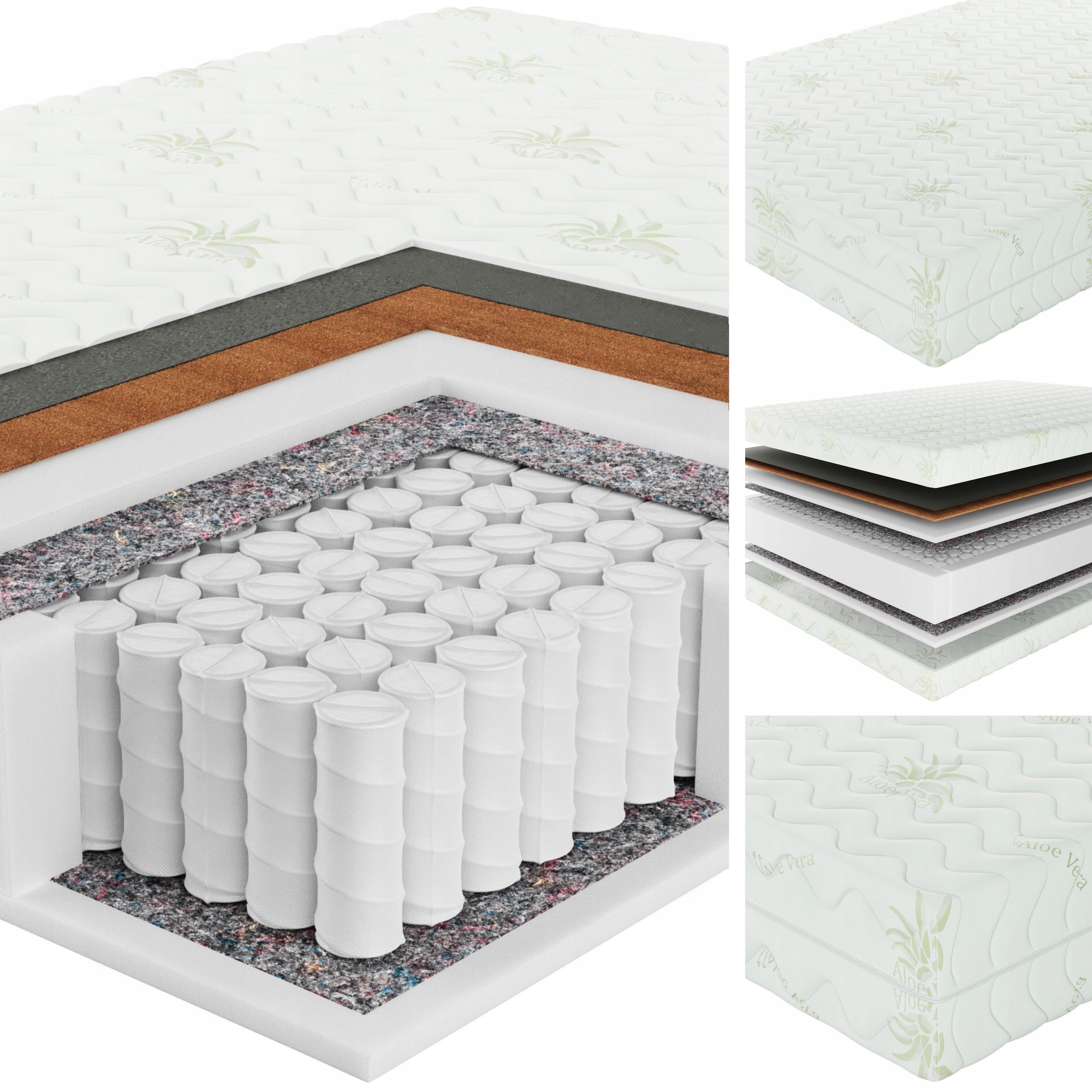 Materac 140x200 Sprężynowy Senpuro Natural Comfort Twardy H3 H4