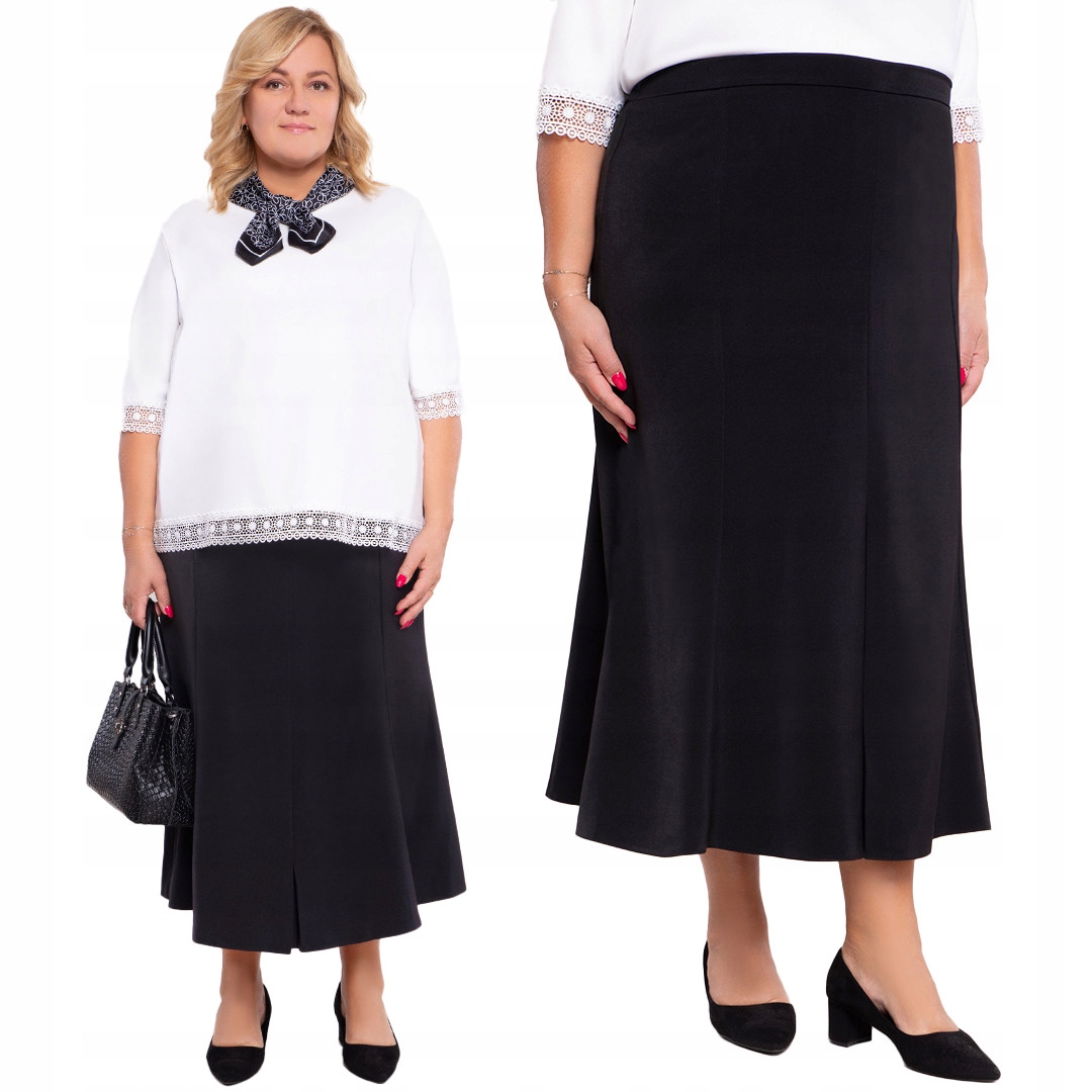 Černá sukně s rozparky plus size velikost 58