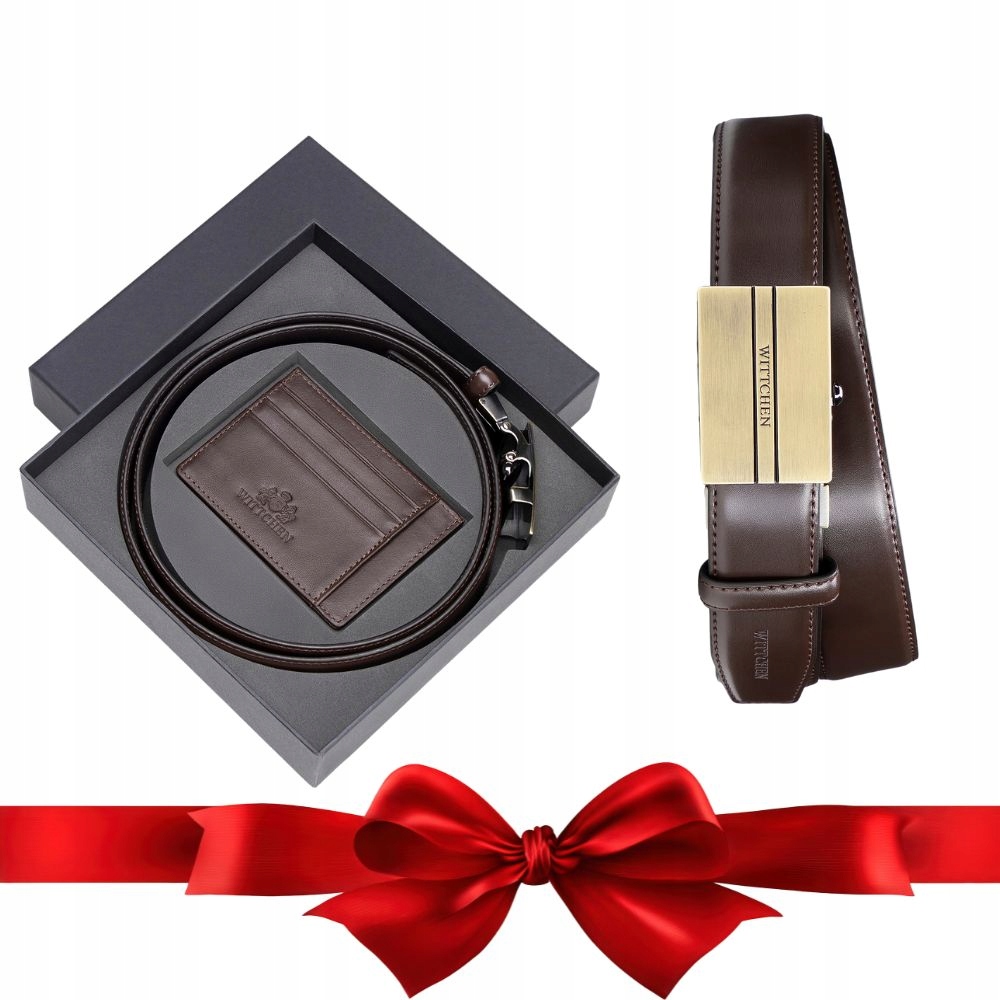 Dárková sada pánských pásek a pouzdro Wittchen 102-8M-S14-4 110 hnědá