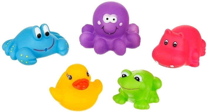 AKUKU ZABAWKI DO KĄPIELI KĄPIELOWE DO WANNY 5szt
