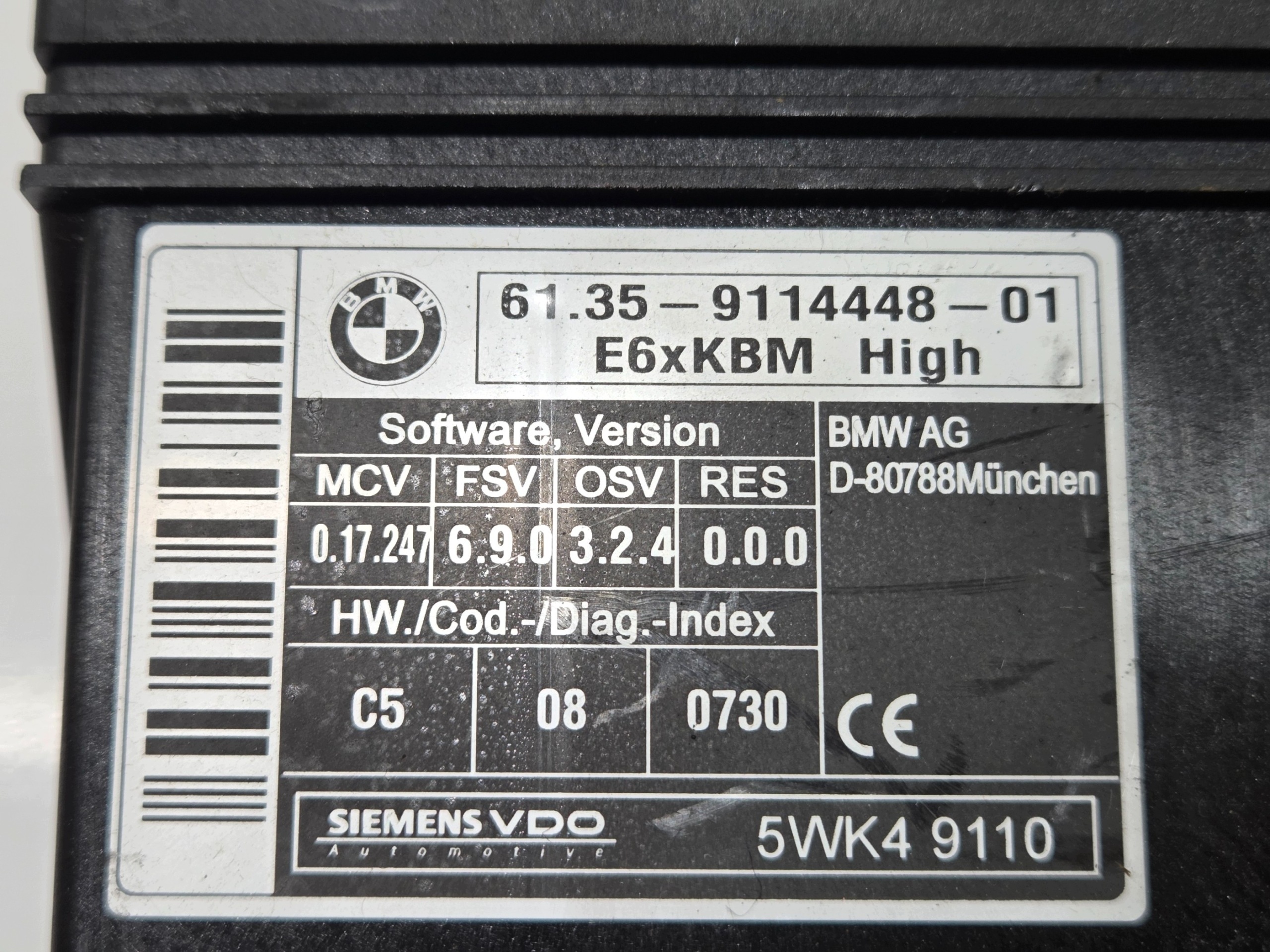 upravljačka jedinica komfora BMW E60 E61 OE 9114448