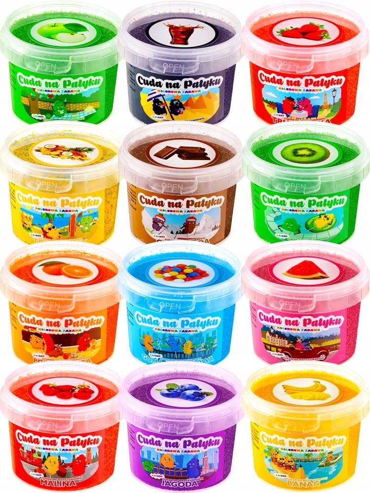 KOLOROWY Cukier do Waty Cukrowej do Maszyny Smakowy PATYCZKI ZESTAW 12x100g EAN (GTIN) 5906349452096