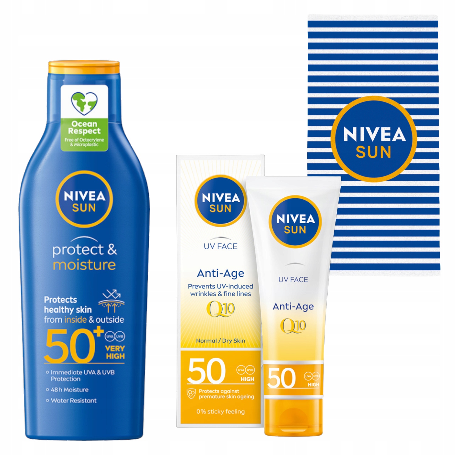 Nivea Sun Protivráskový krém Q10 SPF50+ Balzám SPF50+ 200 Ml +dárek