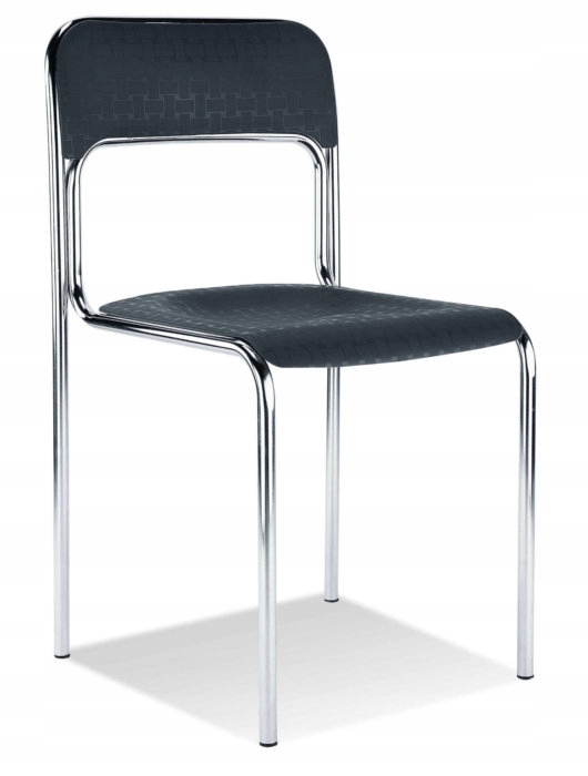 KRZESŁO METALOWE PLASTIKOWE CORTINA CZARNE NOWY ST Rodzaj nóg Proste