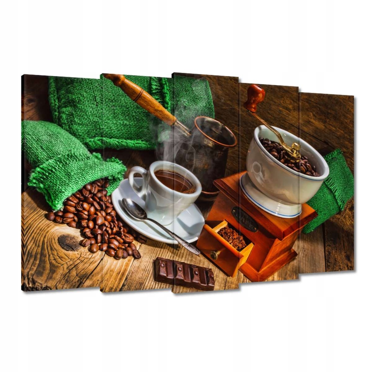 Obrazy 150x95 Šálek a zelené sáčky