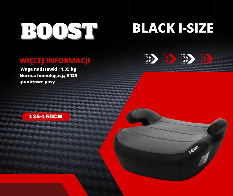 FOTELIK SIEDZISKO PODSTAWKA PODDUPNIK 125-150 ISIZE SZARY Model BOOST