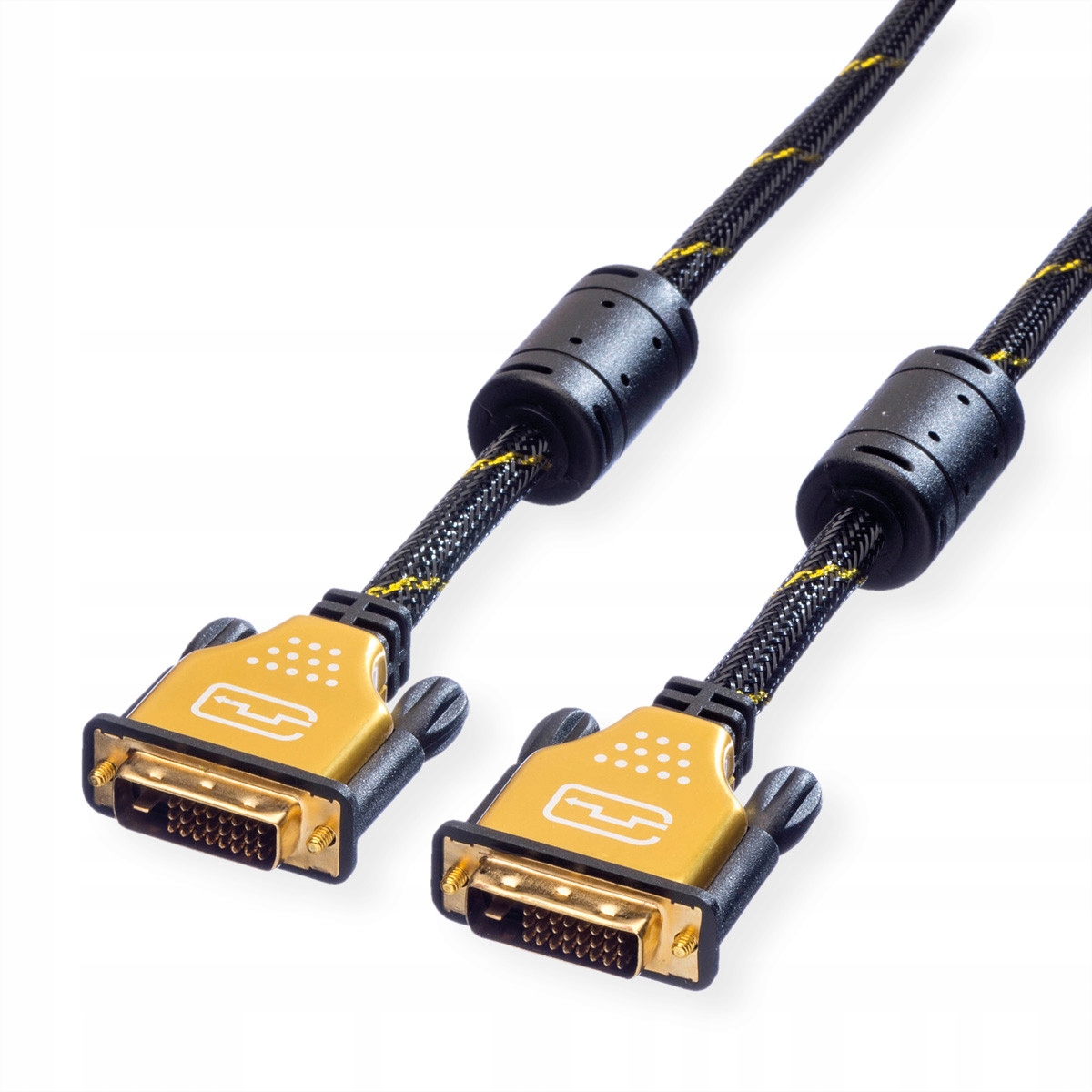 

Kabel do monitora DVI 24+1 Dual Link M/M złoty 10m