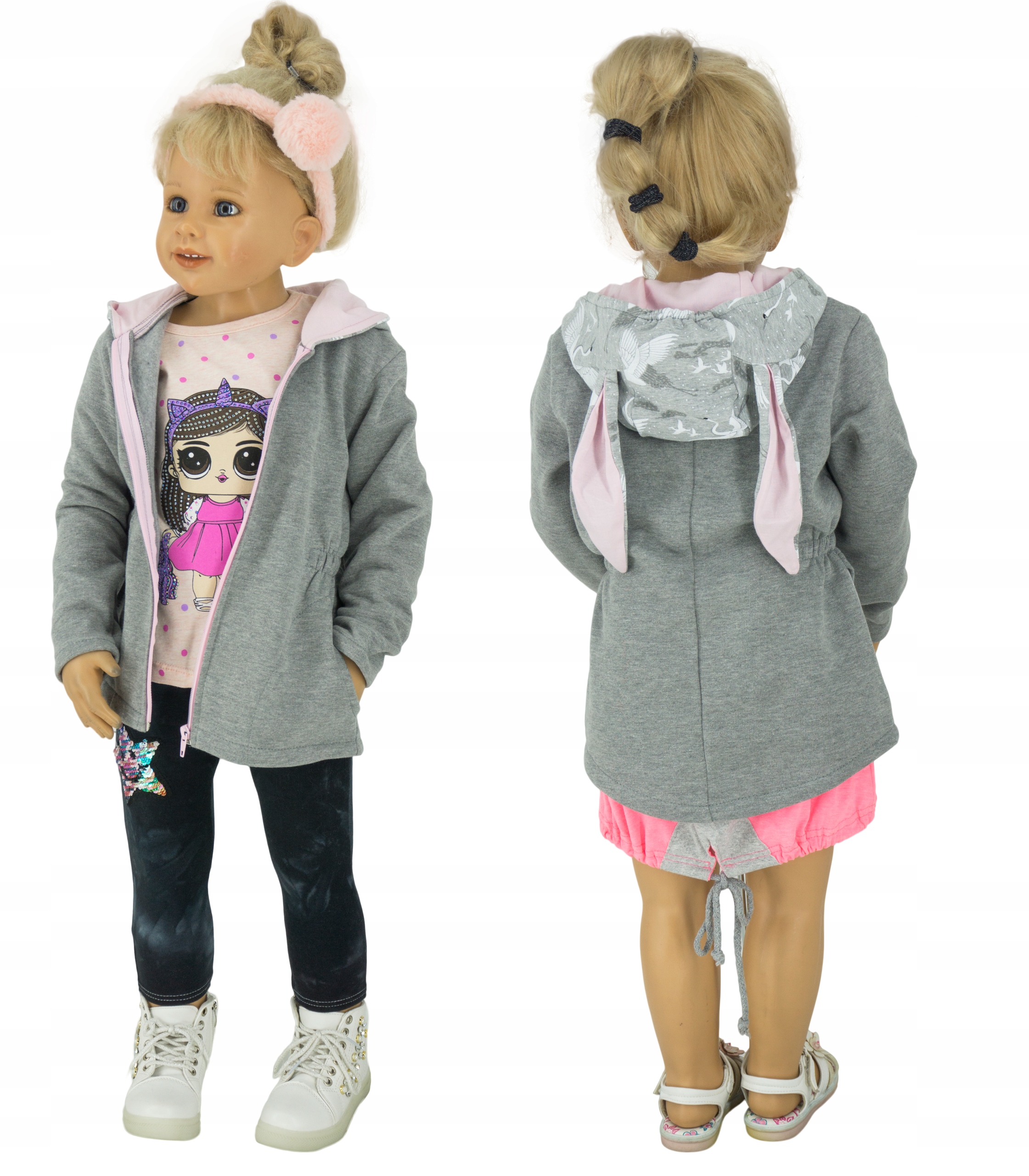 

W012 Bluza Parka Wery uszy łabędzie rozmiar 110