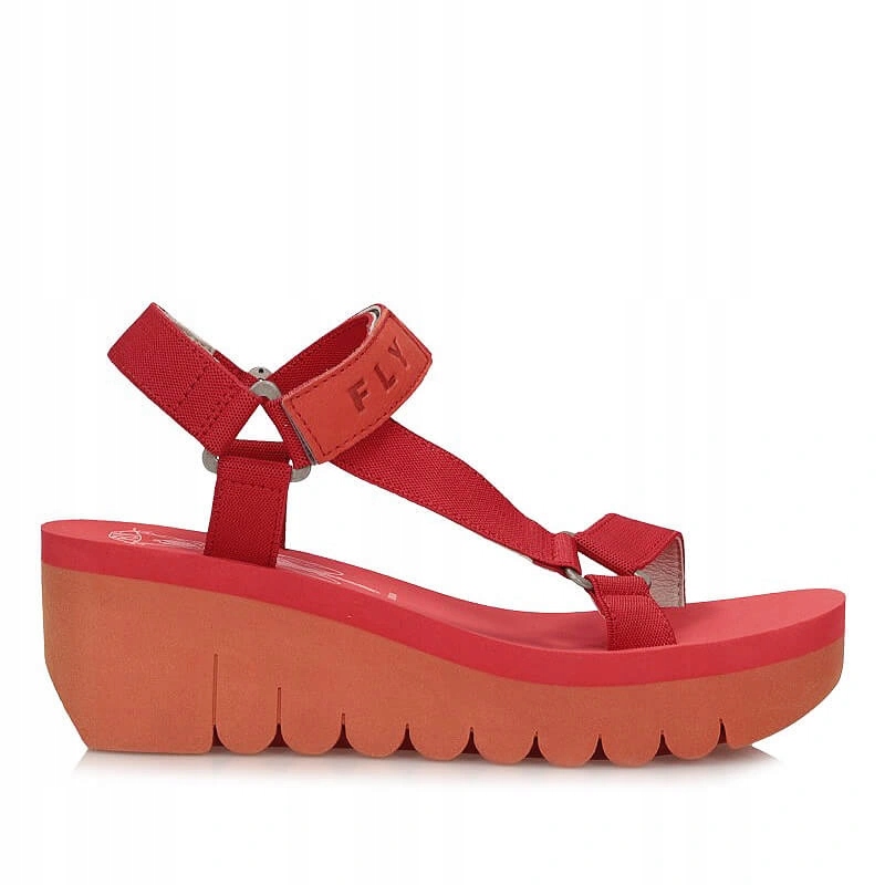 Dámské sandály Fly London YEFA726FLY Devil Red červené na platformě