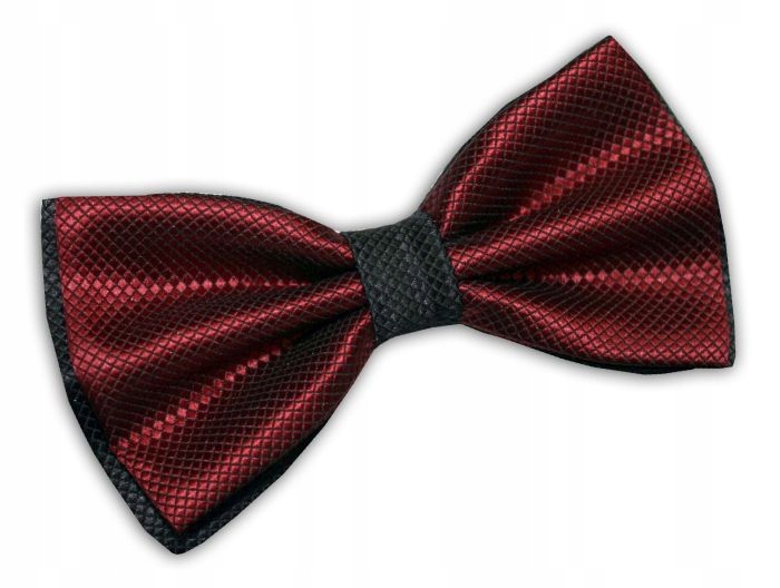 

053 Mucha muszka męska elegancka Bordowa Czarna