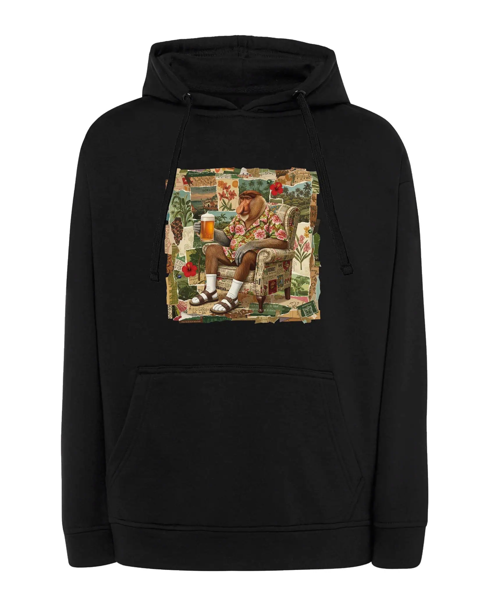 Mikina s kapucí Nositel na dovolené Piwko Meme Černá L