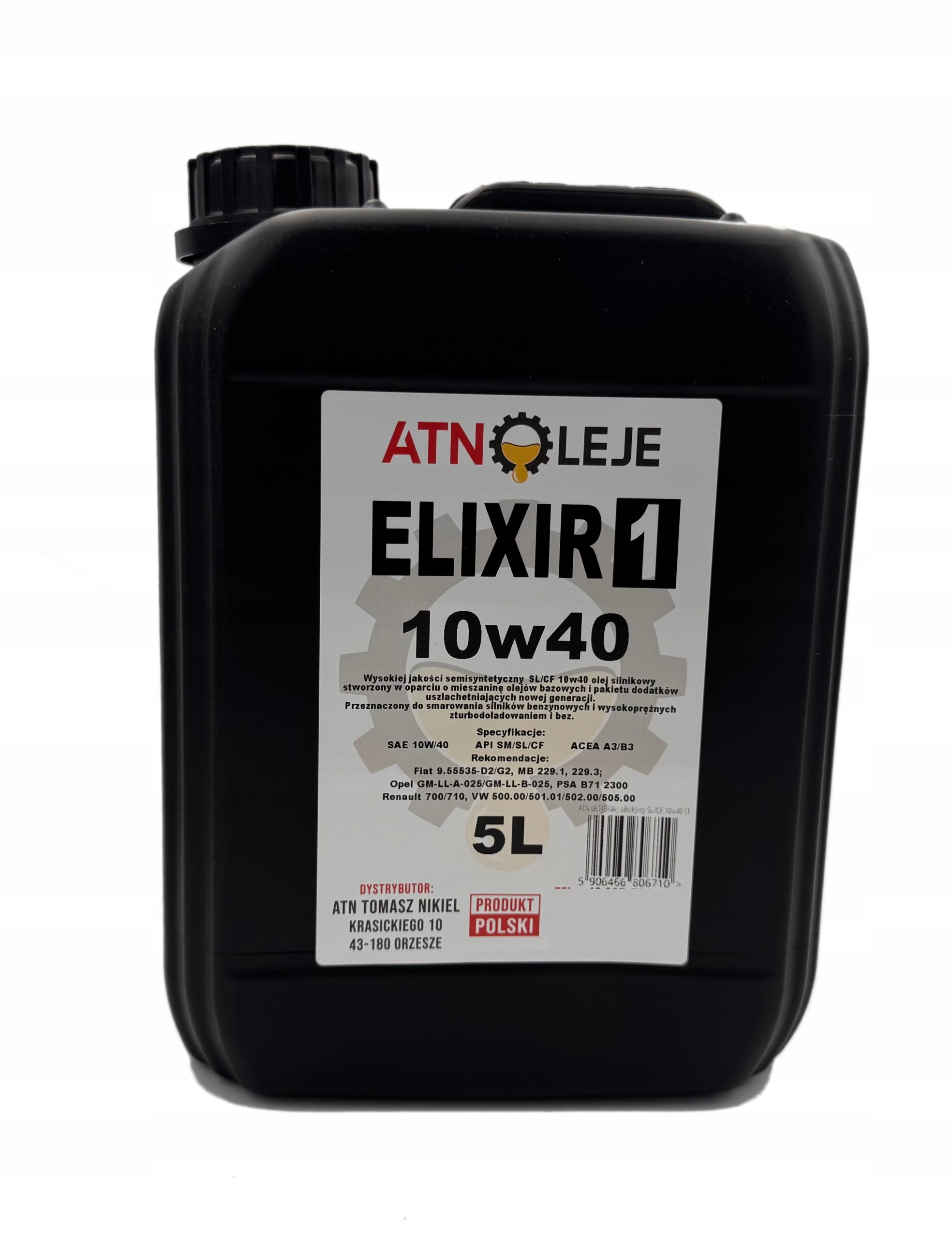 Olej silnikowy półsyntetyczny ELIXIR1 Sl/cf 10w40 5L