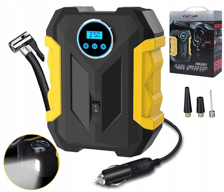 Автомобильный компрессор насос компрессор 12V LED LCD