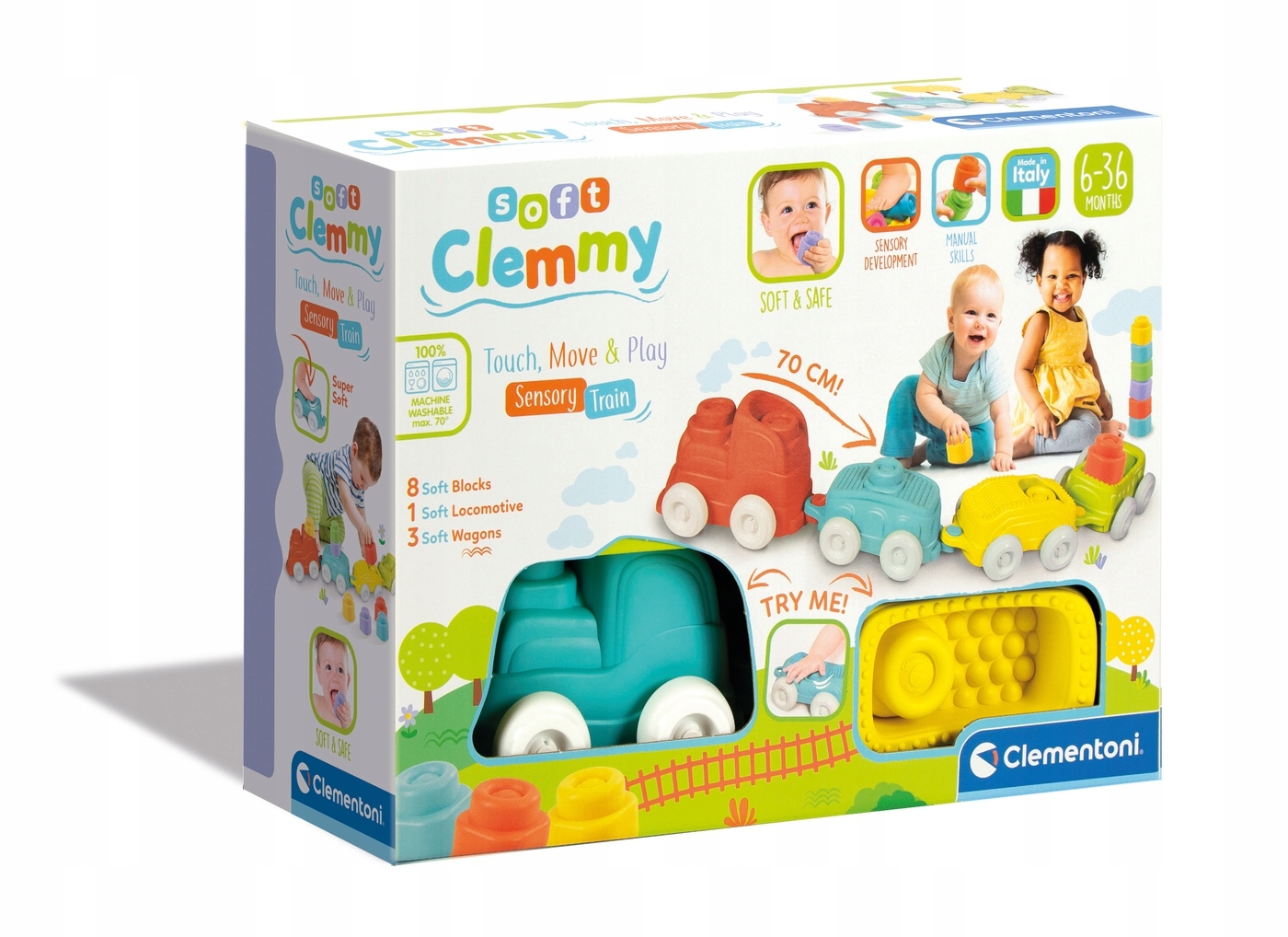 

Clementoni Pociąg Z Klockami Clemmy Miękkie Klocki