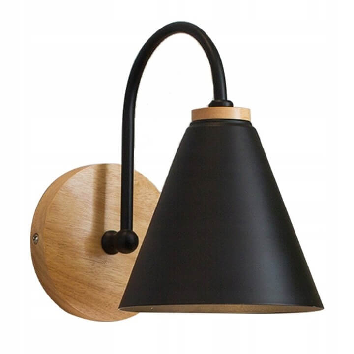 

Lampa Ścienna Kinkiet Do Sypialni Czarny Drewno